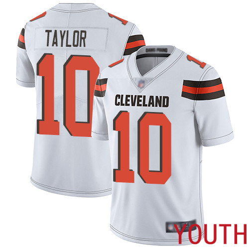 Cleveland Browns Taywan Taylor Youth White Limited Jersey 10 NFL Football Road Vapor Untouchable
